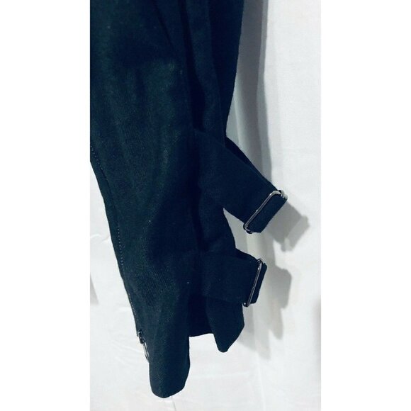Ann Taylor Womens Size 2 Black Virgin Wool Capri Pants Zipper Buckle Ankle - Picture 3 of 5